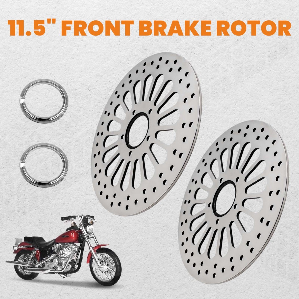 Polished Front 11.5 Disc Drilled Brake Rotor Fit for 2000-2005 SS Pair