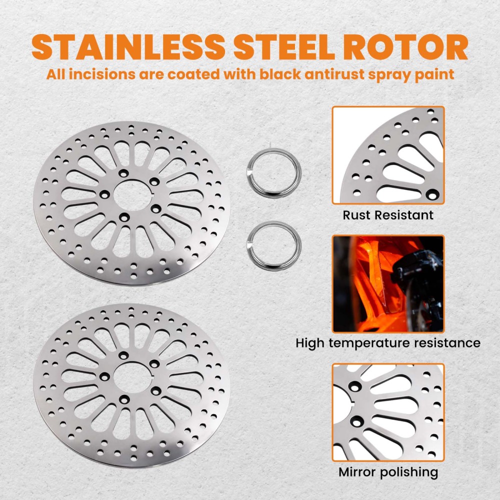 Polished Front 11.5 Disc Drilled Brake Rotor Fit for 2000-2005 SS Pair