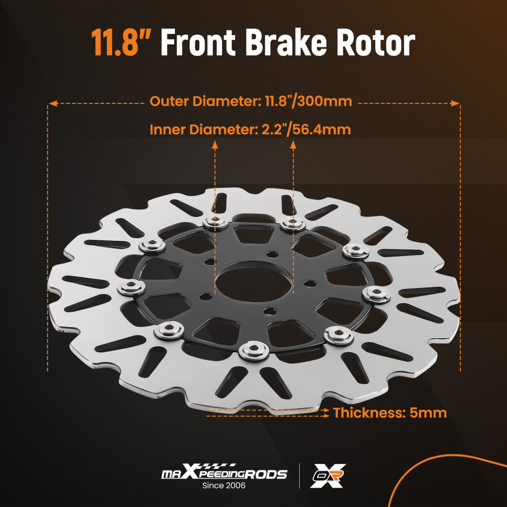 11.8 Floating Front Brake Rotor compatible for Harley-Davidson Touring 2008-2019 299mm New