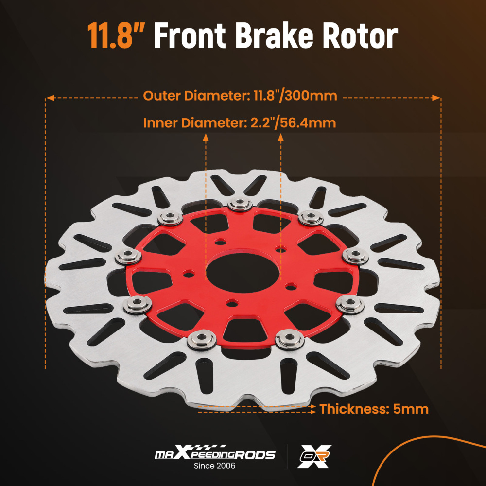 11.8 in Front Floating Brake Rotor compatible for Harley-Davidson Touring 08-19 Trike 09-19