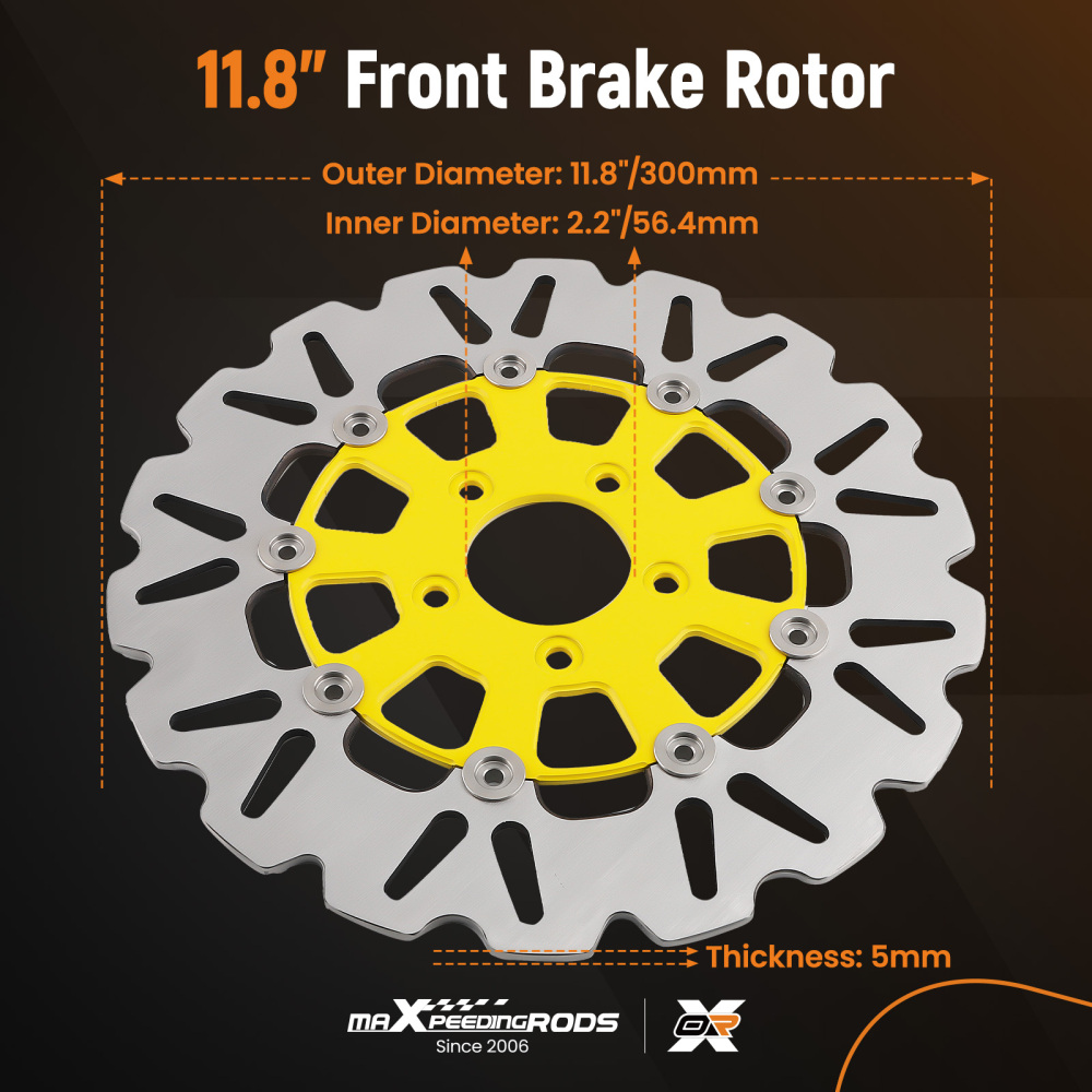 11.8 Floating Front Brake Rotor Disc compatible for Harley-Davidson Touring 08-19 compatible for Sportster