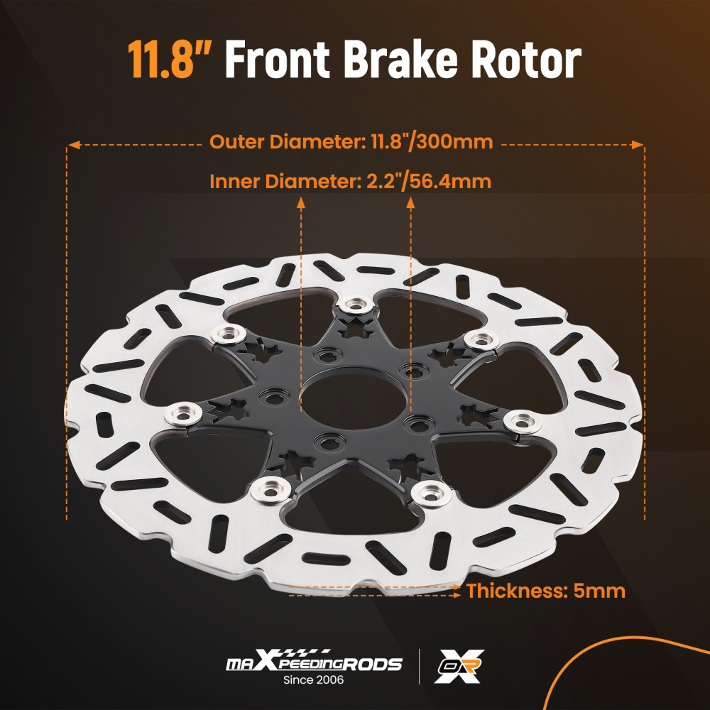 1PC 11.8 Front Brake Rotor Disc compatible for Harley-Davidson Touring 2008-2019 299mm