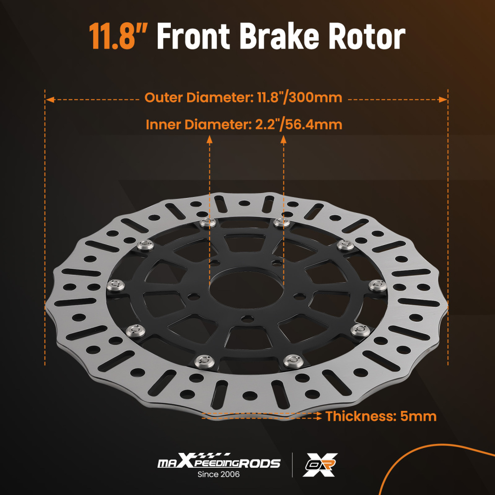 1* Front Disc Rotors Brake Rotor compatible for Harley-Davidson Touring 2008-2019 299mm