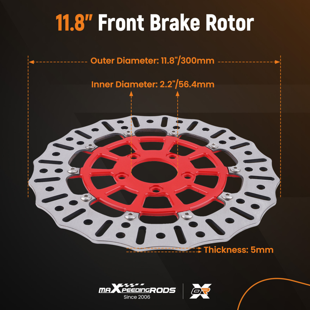 11.8in Floating Front Brake Rotor compatible for Harley-Davidson Touring 08-19 Trike 09-19