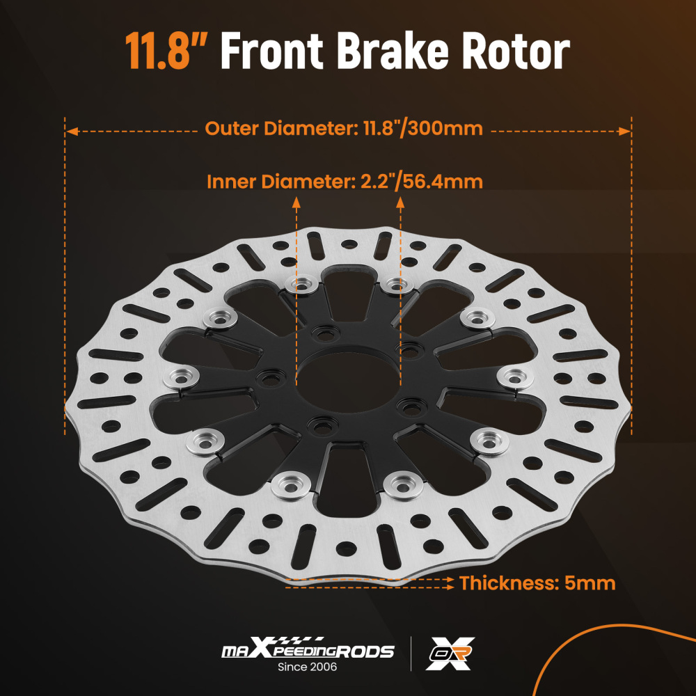 1x 11.8 Floating Front Brake Rotor Disc compatible for Harley-Davidson Touring 2008-2019