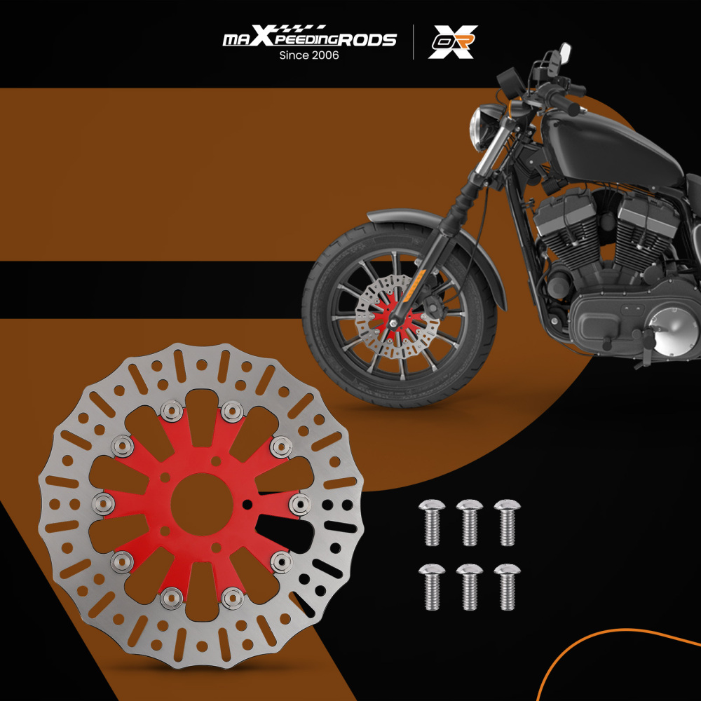 Floating Front Brake Rotor Disc compatible for Harley-Davidson Touring 08-19 Softail 15-24