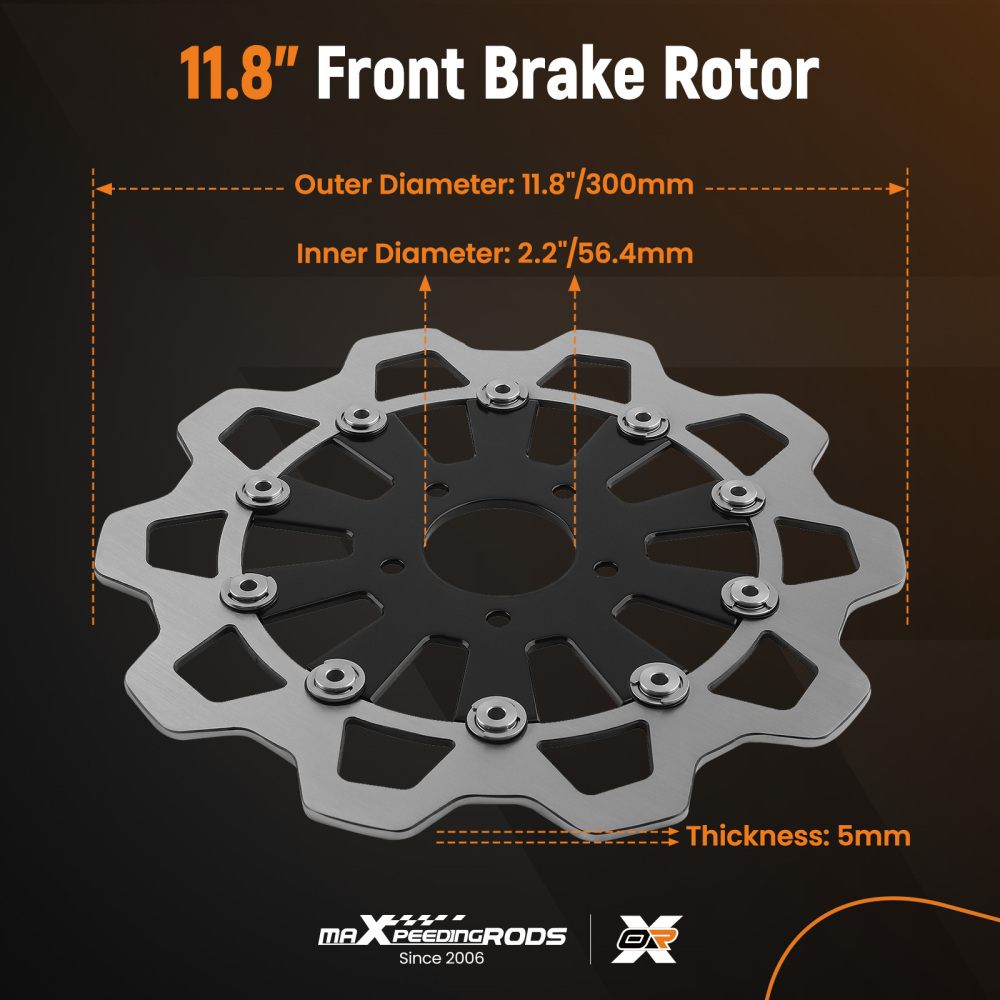 11.8 Front Floating Brake Rotors compatible for Harley-Davidson Touring 08-19 Trike 09-19