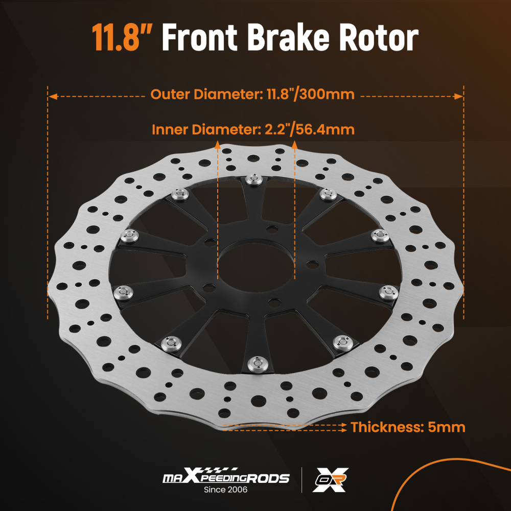 11.8 Floating Front Brake Rotor compatible for Harley-Davidson Touring 08-19 Trike 09-19