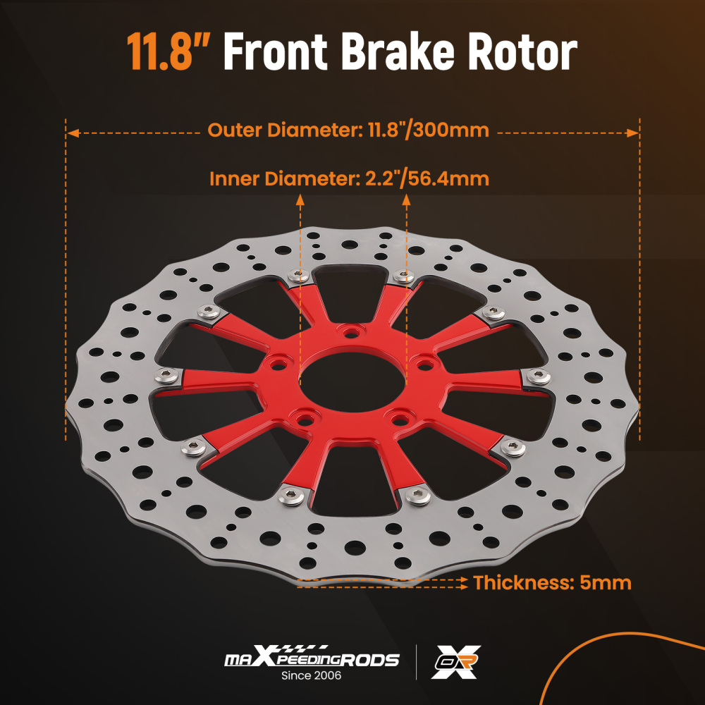 Front Brake Rotor compatible for Harley-Davidson Touring 08-19 Softail 15-24 5mm Thickness