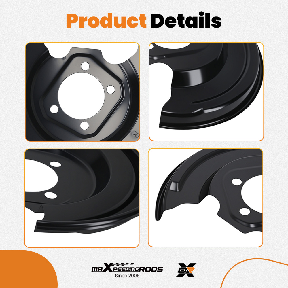 Pair Rear LHRH Brake Dust Shields compatible for Toyota Prius 2010-2015 L4 1.8L