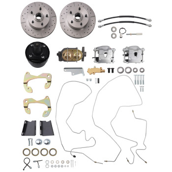 Brake Conversion Kit Front compatible for Chevy 1959-1964 w/Brake BoosterMaster Cylinder