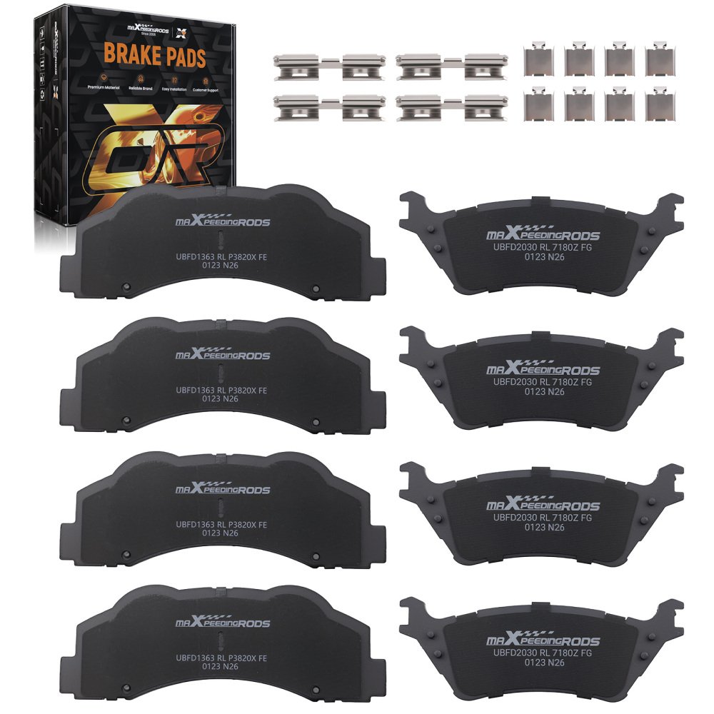 Front Rear Brake Pads Set compatible for Ford F-150 2012 2013-2020 P1414 P1602 w/Hardwares