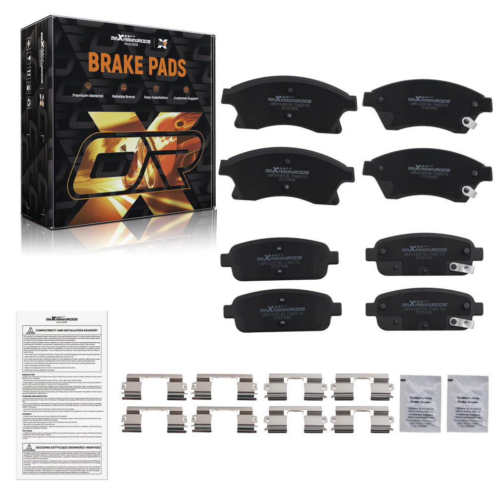 Front Rear Ceramic Brake Pads Set compatible for Buick Encore Verano compatible for Chevy Cruze Sonic Trax