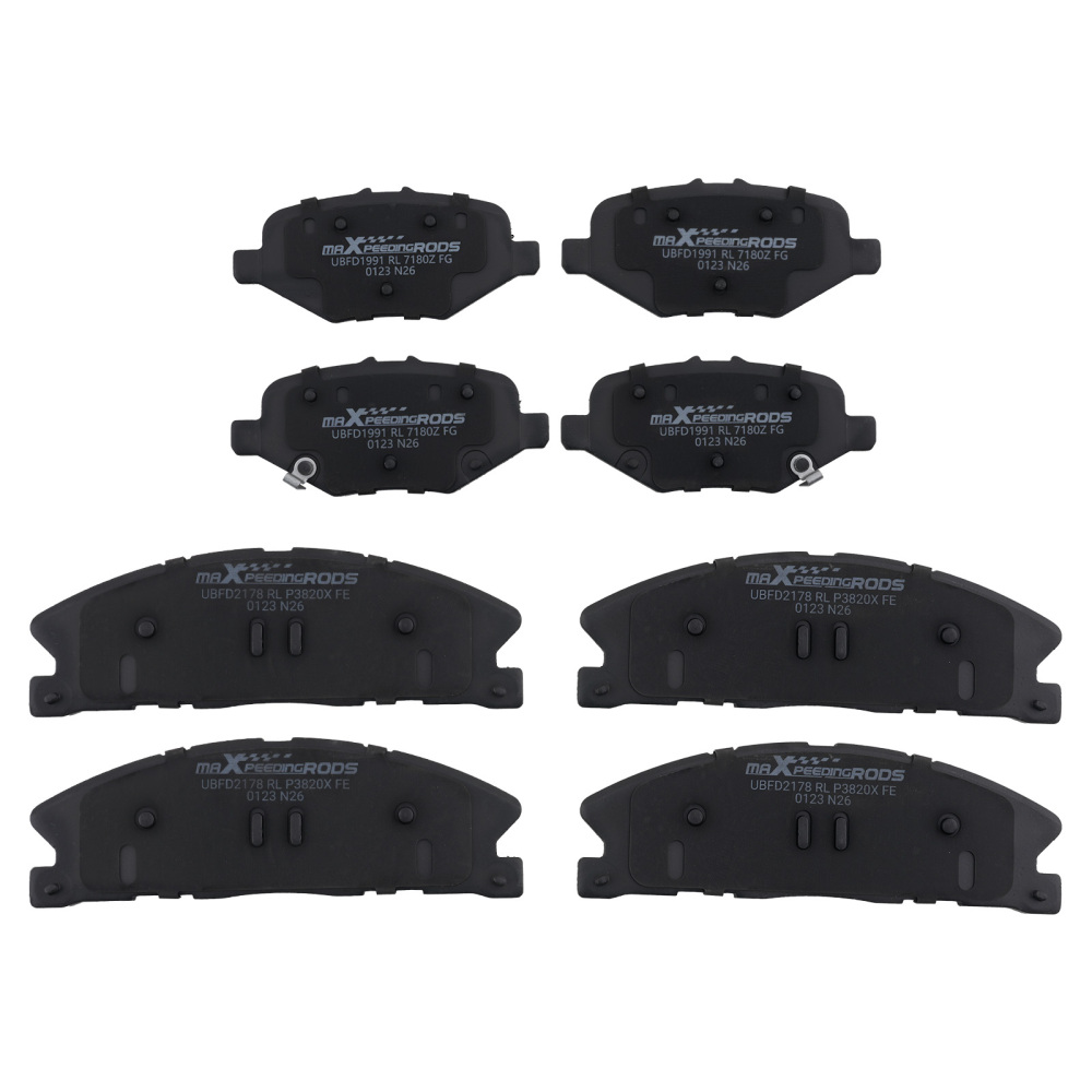 Front Rear Brake Pads Set compatible for Ford Explorer Flex Taurus 2013-2019 w/Hardwares