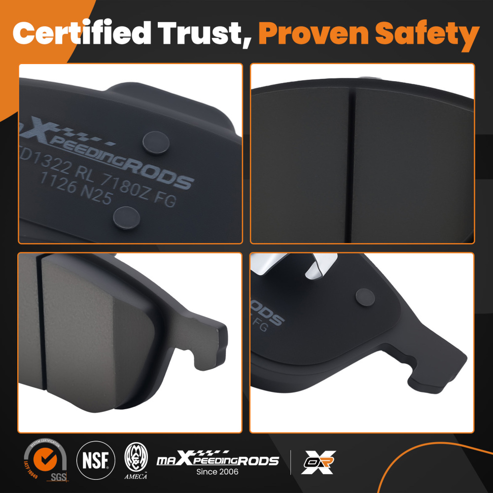 Front Rear Ceramic Brake Pads Set compatible for Ford Escape/Focus/Transit Connect 2012-18