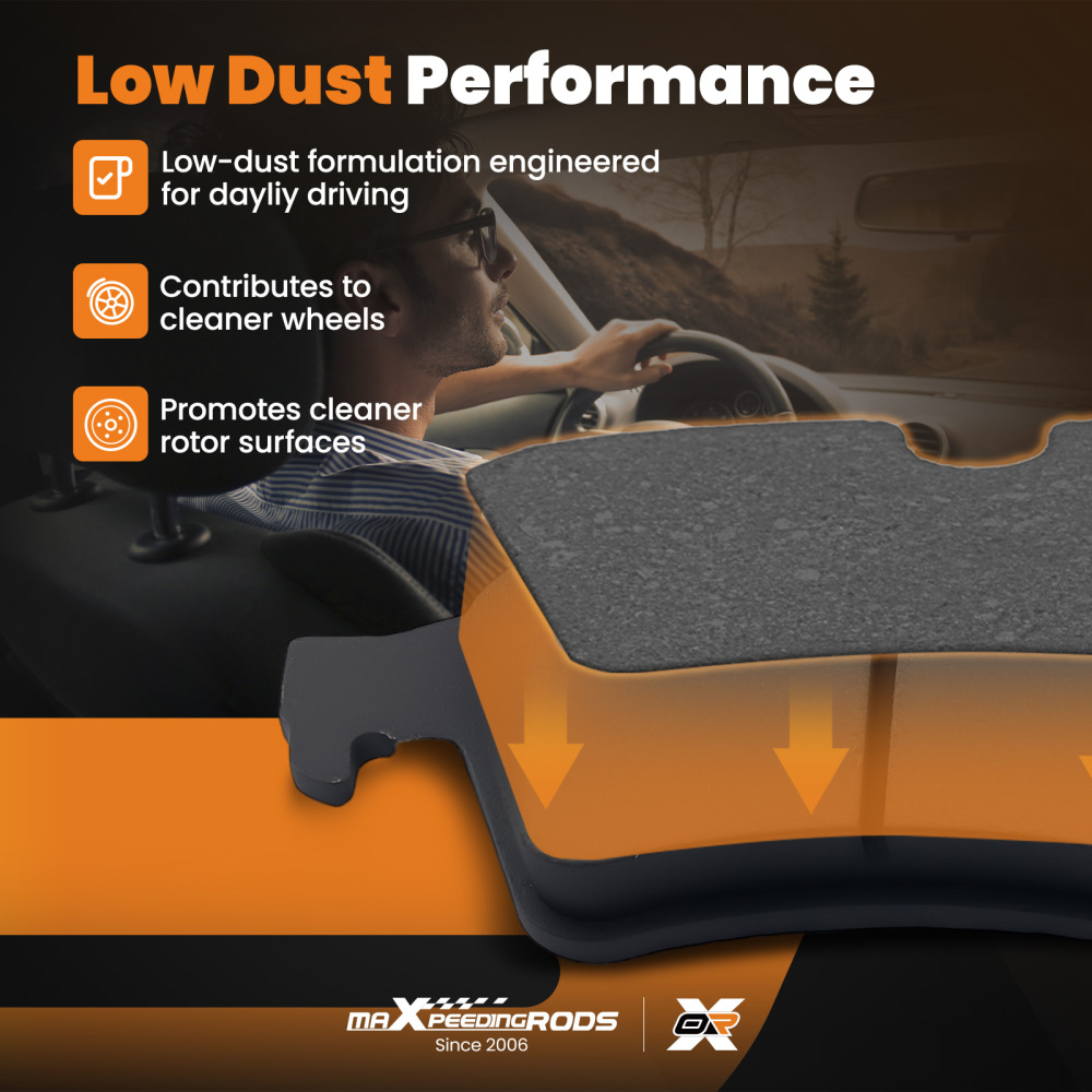 Front Rear Ceramic Brake Pads Set compatible for Ford Escape/Focus/Transit Connect 2012-18