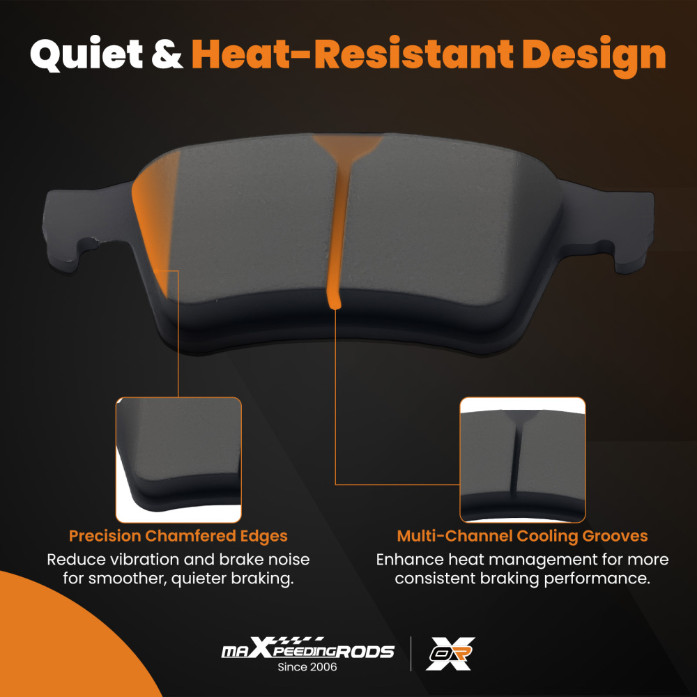 Front Rear Ceramic Brake Pads Set compatible for Ford Escape/Focus/Transit Connect 2012-18