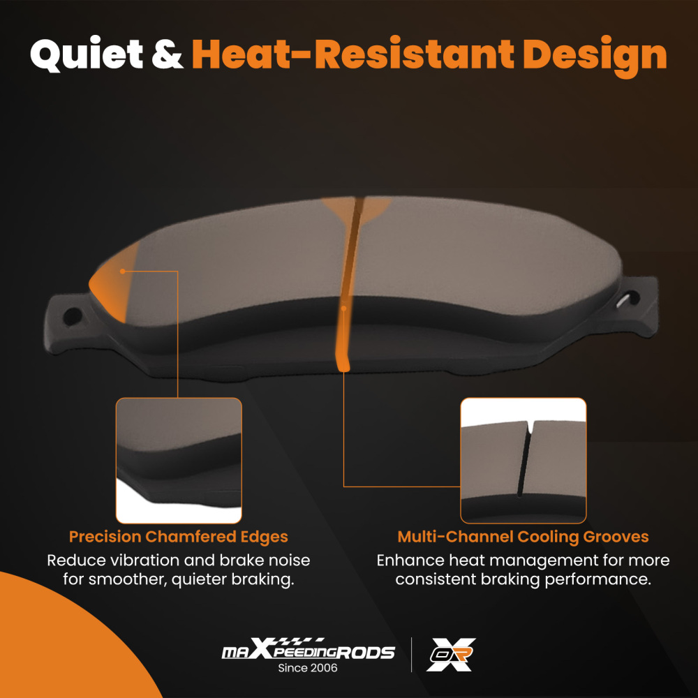 Frontrear Ceramic Brake Pads Kit compatible for Cadillac Escalade/GMC Yukon Sierra 1500