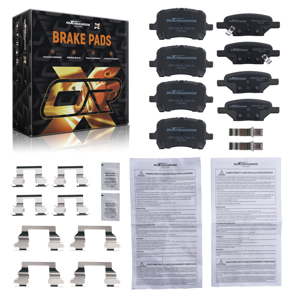 Front Rear Ceramic Brake Pads Set compatible for Chevrolet Malibu 2006-2012 P-1160 P-1033