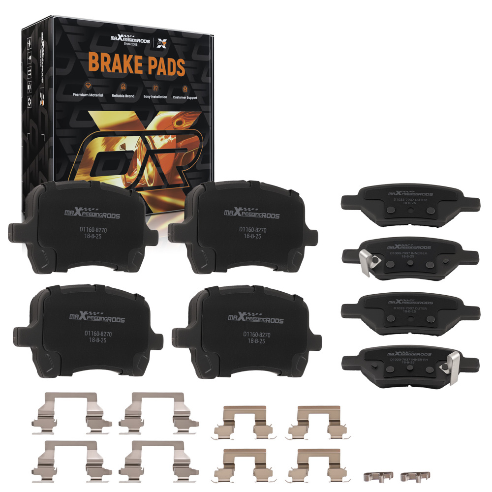 FrontRear Brake Pad compatible for Chevrolet HHR 2008/Compatible for Malibu 2006-2012 P-1160 P-1033