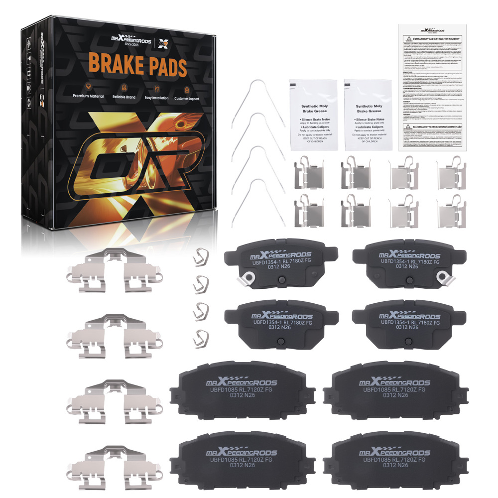 Front Rear Ceramic Brake Pads Set compatible for Lexus CT200h 2011-17 compatible for Toyota Prius 2010-22
