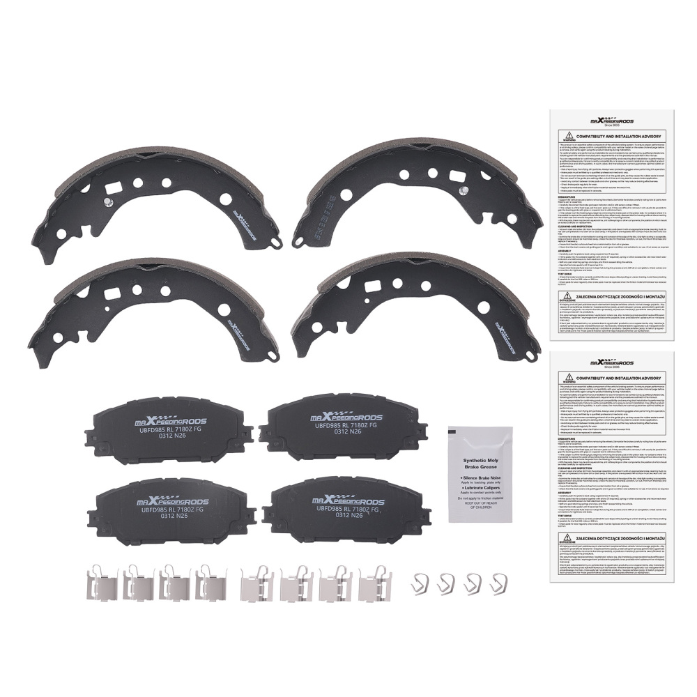 Front Disc Brake PadsRear Brake Shoes compatible for Scion xD 2008-14 compatible for Toyota Corolla 09-19