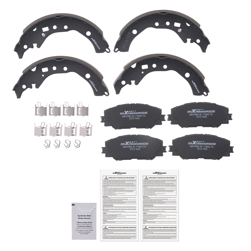 Front Disc Brake PadsRear Brake Shoes compatible for Scion xD 2008-14 compatible for Toyota Corolla 09-19