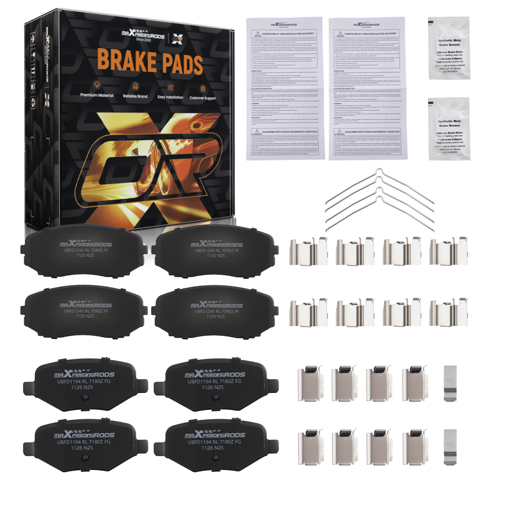 Front Rear Ceramic Brake Pads compatible for Ford Edge 2011-2014/Compatible for Lincoln MKX 2011-2015