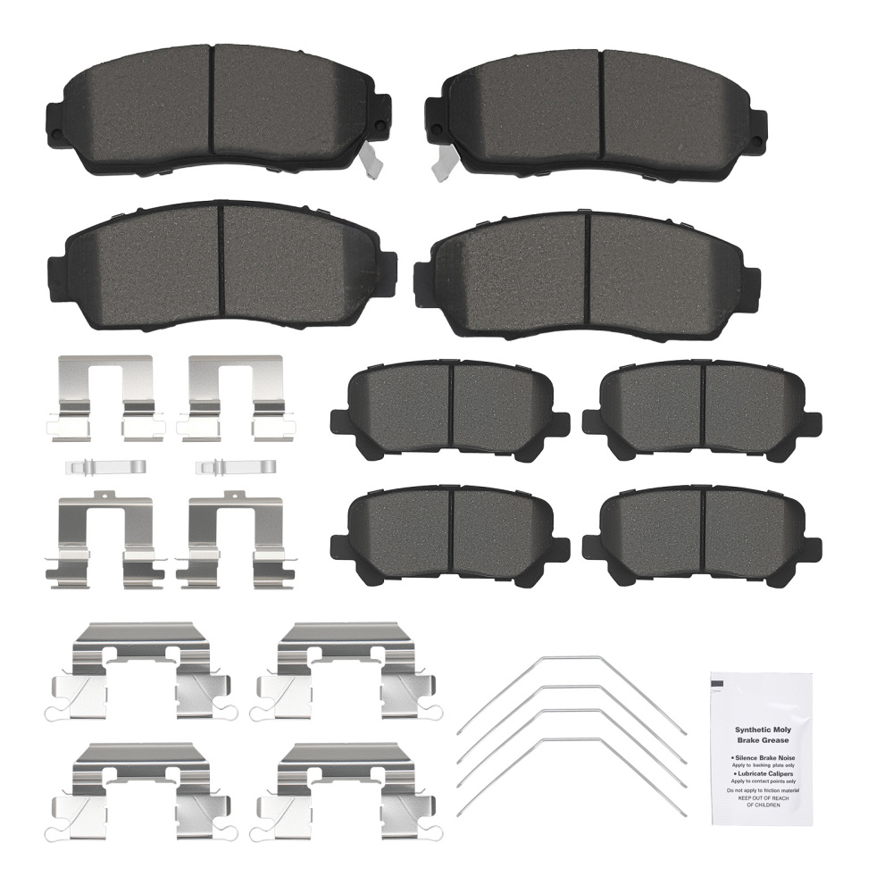 Front Rear LR Disc Brake Pads Kit compatible for Honda Odyssey 2011-2017 w/ Pad Shims