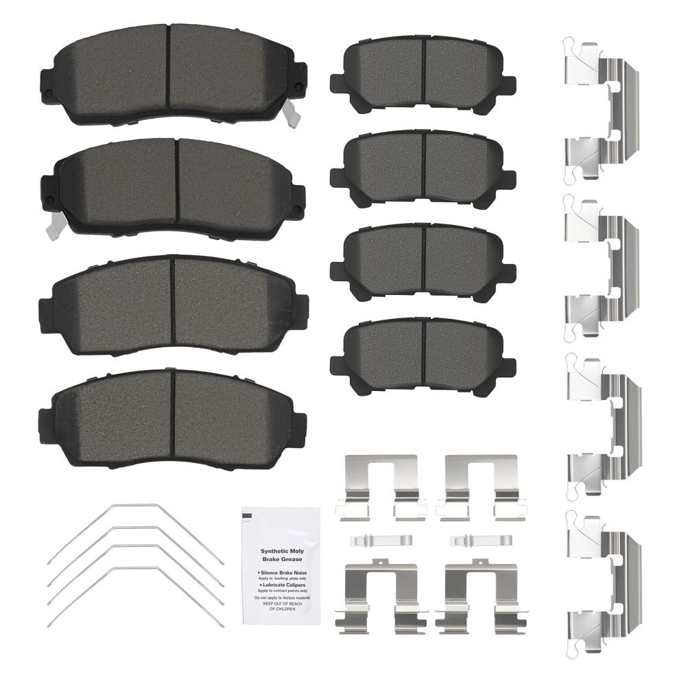 Front Rear LR Disc Brake Pads Kit compatible for Honda Odyssey 2011-2017 w/ Pad Shims