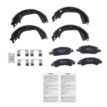 Front Brakes Pads Rear Shoes compatible for GMC Sierra/Chevrolet Silverado 1500 2008-2013
