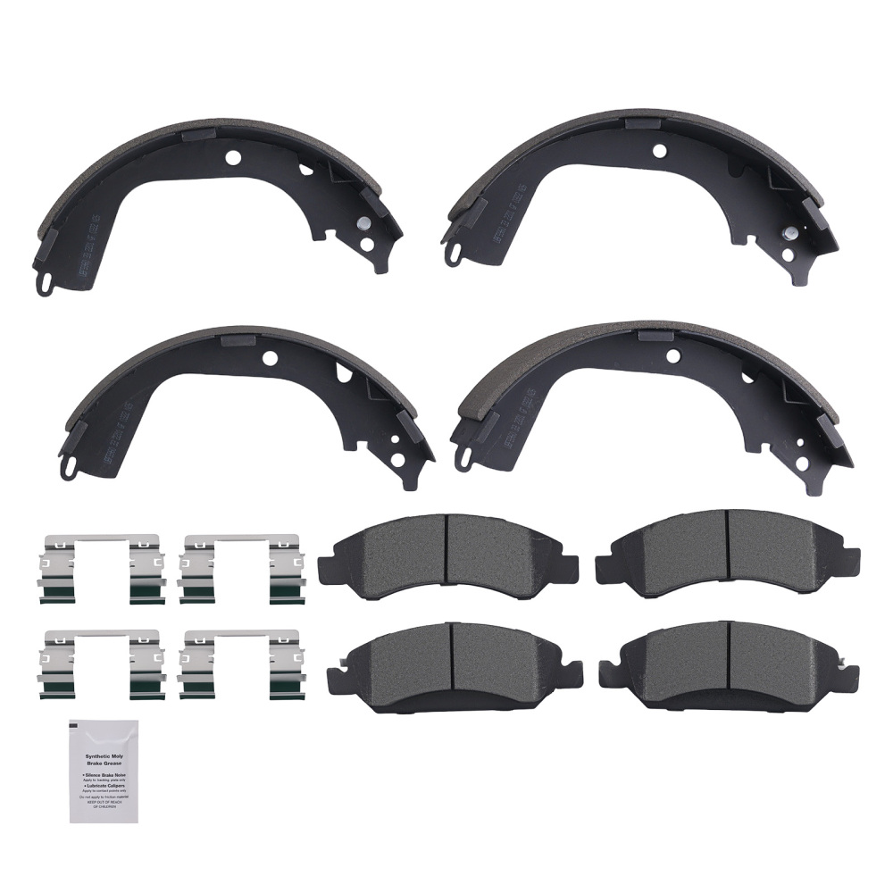 Front Brakes Pads Rear Shoes compatible for GMC Sierra/Chevrolet Silverado 1500 2008-2013