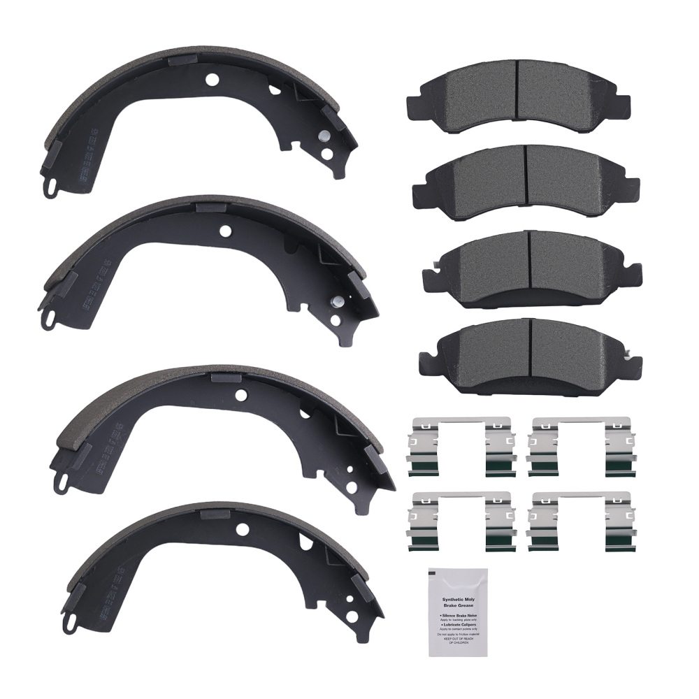 Front Brakes Pads Rear Shoes compatible for GMC Sierra/Chevrolet Silverado 1500 2008-2013