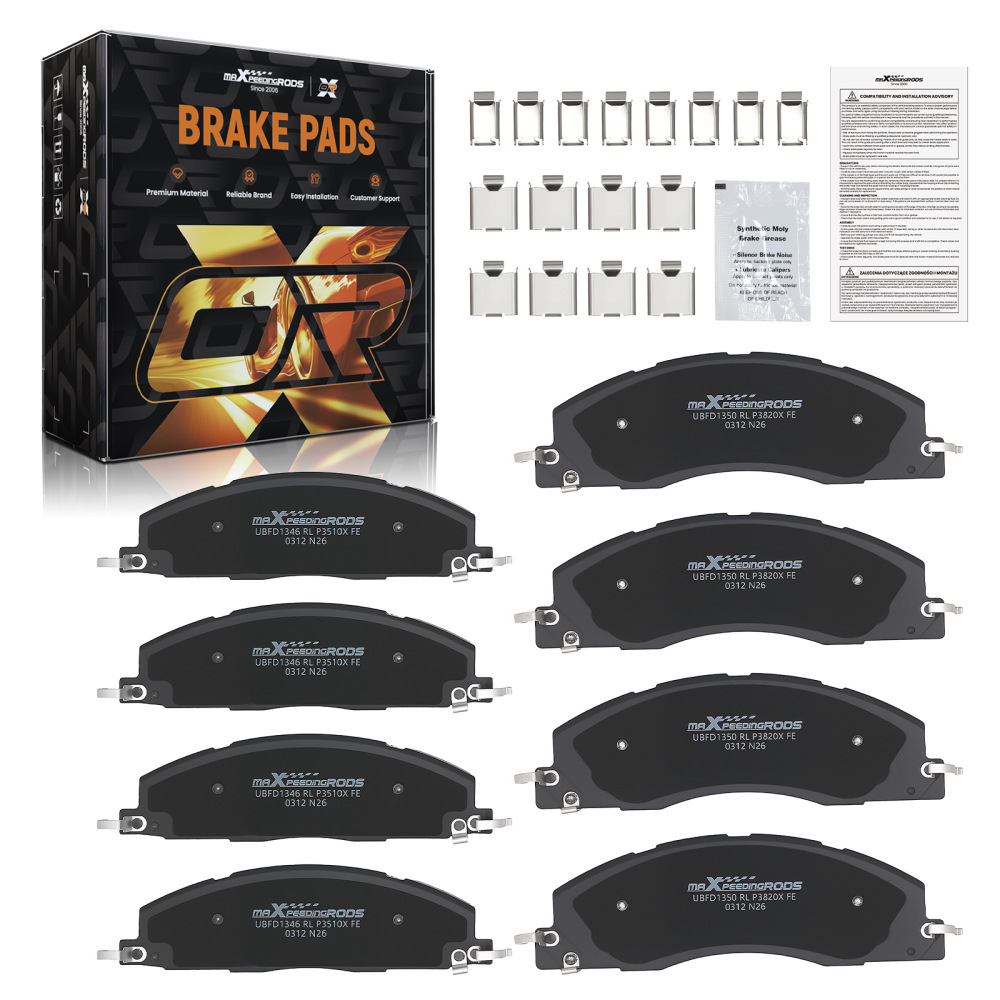 Front Rear Brake Pads Set compatible for Dodge Ram 2500/3500 2009-2010/Compatible for Ram 1500 2012 P1399