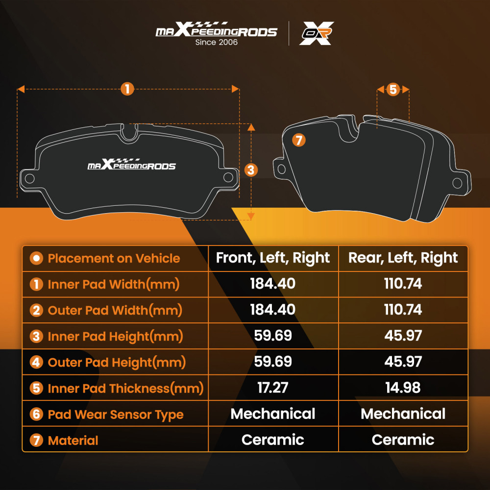 Front Rear Ceramic Brake Pads Set compatible for Chevrolet Equinox GMC Terrain 2010-2017