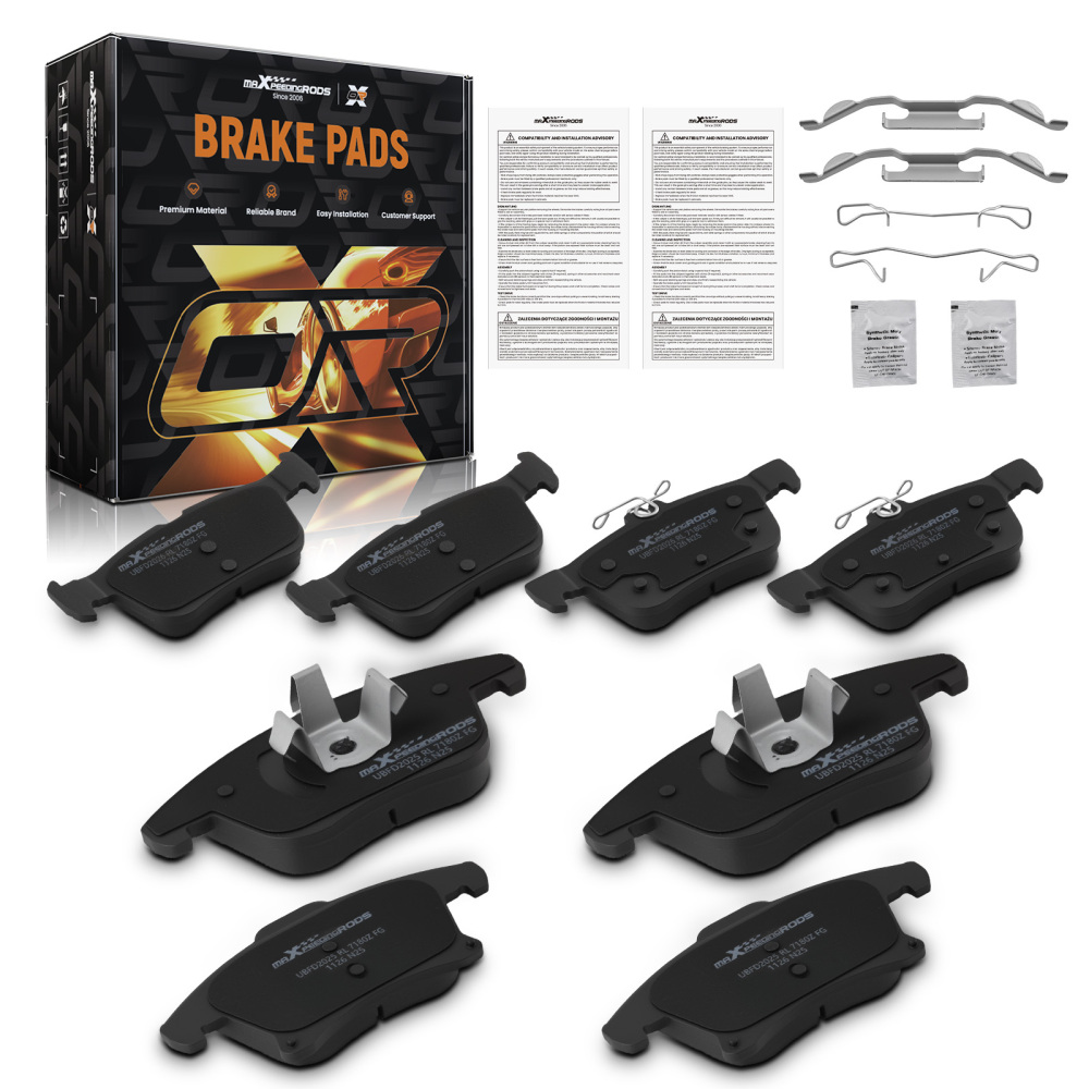 Front Rear Ceramic Brake Pads compatible for Ford Fusion 2013-2018/Compatible for Lincoln MKZ 2013-2020