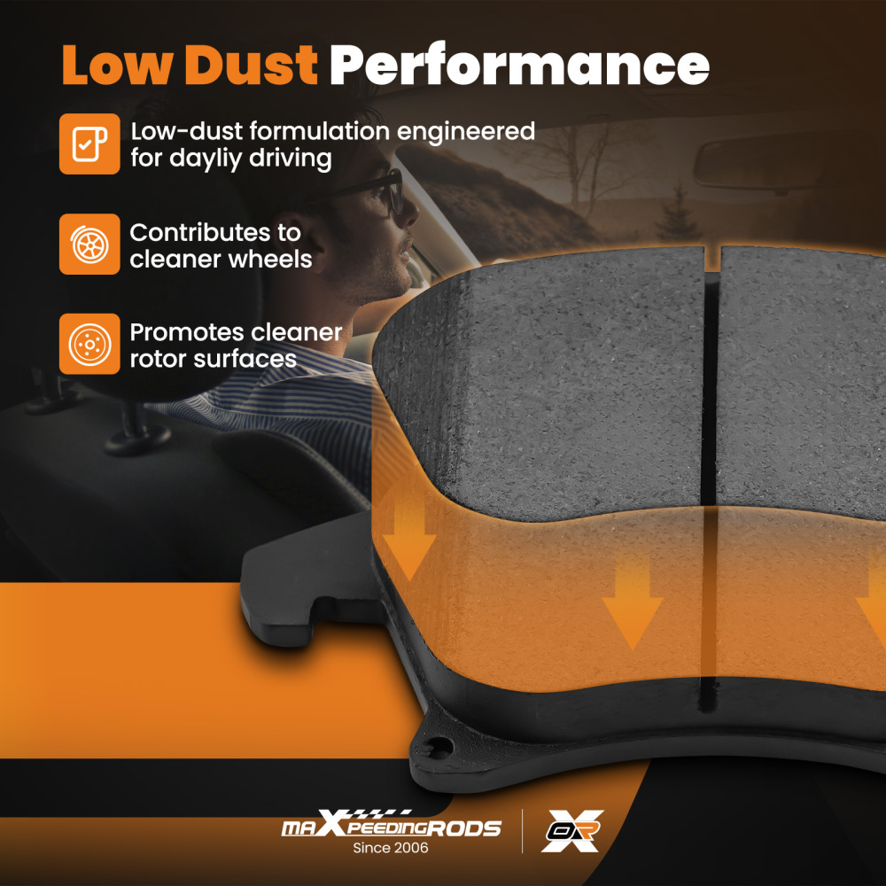 Front Rear Ceramic Brake Pads compatible for Ford Fusion 2013-2018/Compatible for Lincoln MKZ 2013-2020