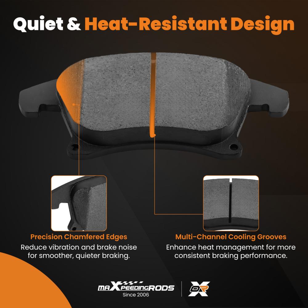 Front Rear Ceramic Brake Pads compatible for Ford Fusion 2013-2018/Compatible for Lincoln MKZ 2013-2020