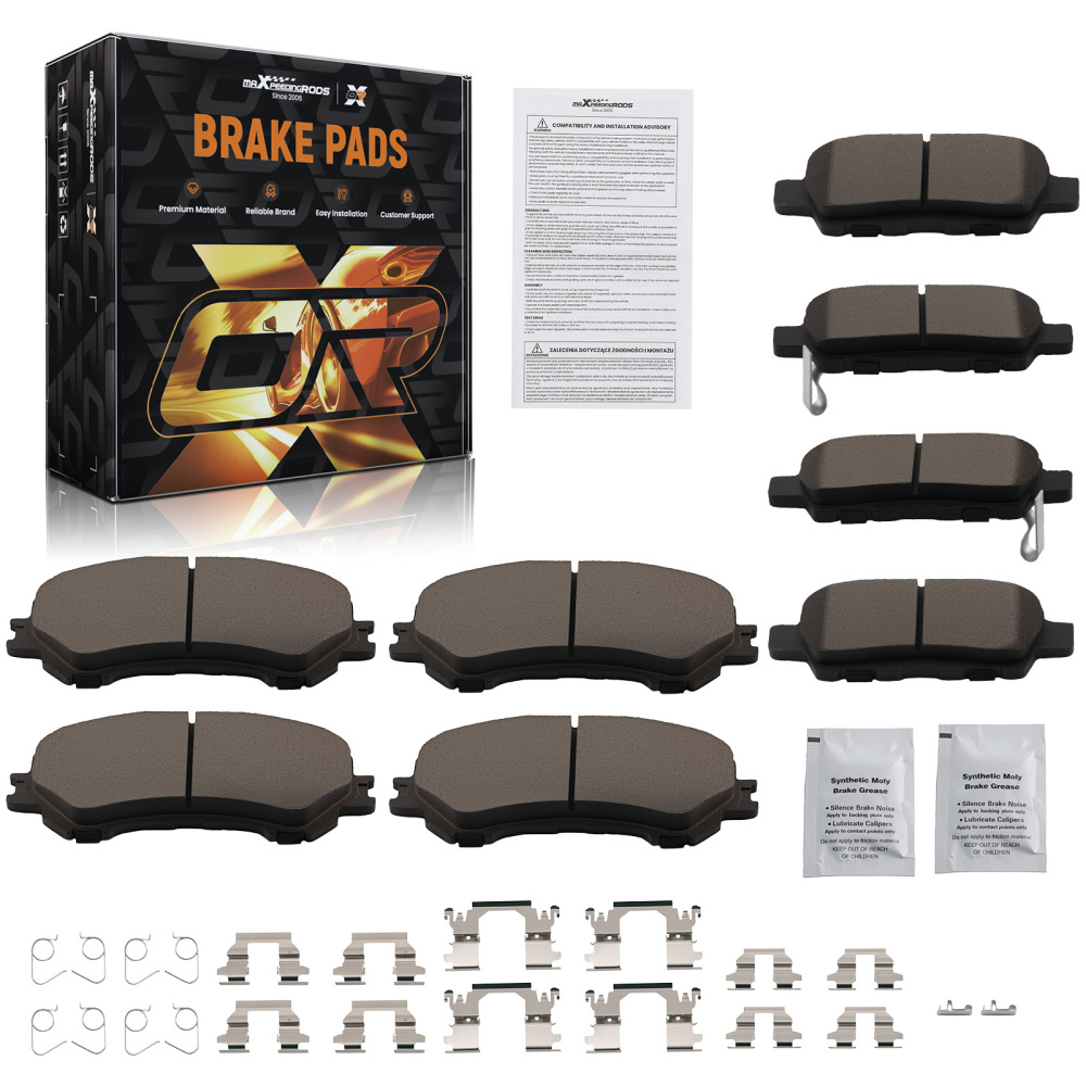 Front Rear Ceramic Brake Pads compatible for Nissan Qashqai 2017-2019/Rogue 2014-2020