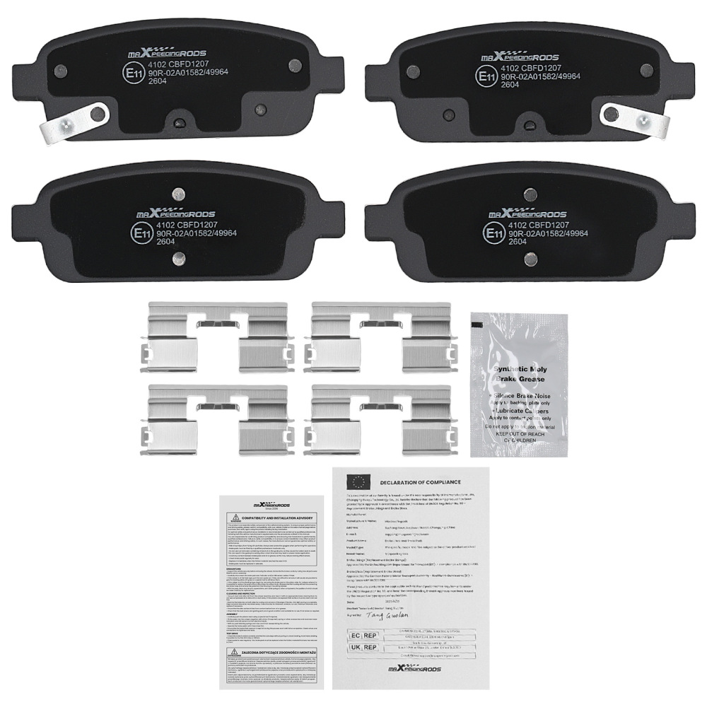 Rear LeftRight Brake Pads compatible for Chevrolet Volt/Compatible for Opel Ampera R12 2011-2014 542039