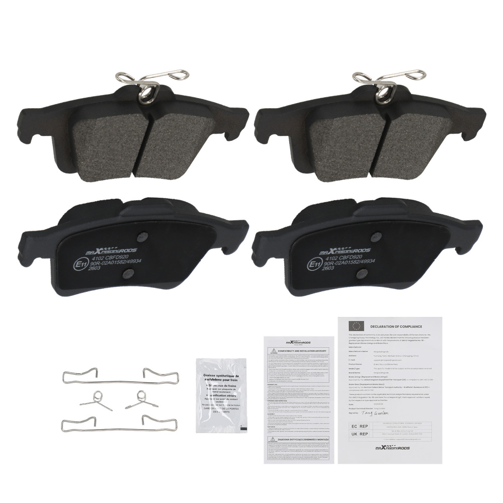 Rear Brake Pads Kit compatible for Volvo V50 S40 compatible for Mazda 3 Ford Focus C-Max 2004-2019 1324300
