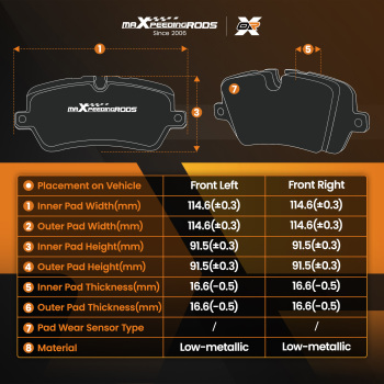 Front Brake Pads Set compatible for BMW 1 Series/Compatible for BMW 3 Series 2011-2019 34106799805