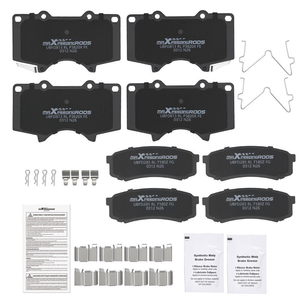 Front Rear Ceramic Brake Pads Set compatible for Lexus GX460 2010-2023 GX470 2003-2009 P606