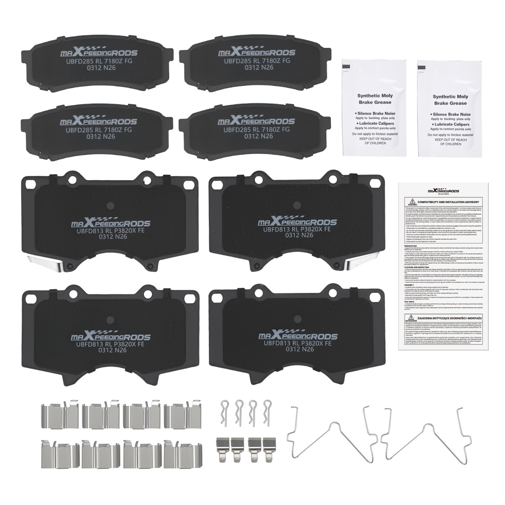 Front Rear Ceramic Brake Pads Set compatible for Lexus GX460 2010-2023 GX470 2003-2009 P606
