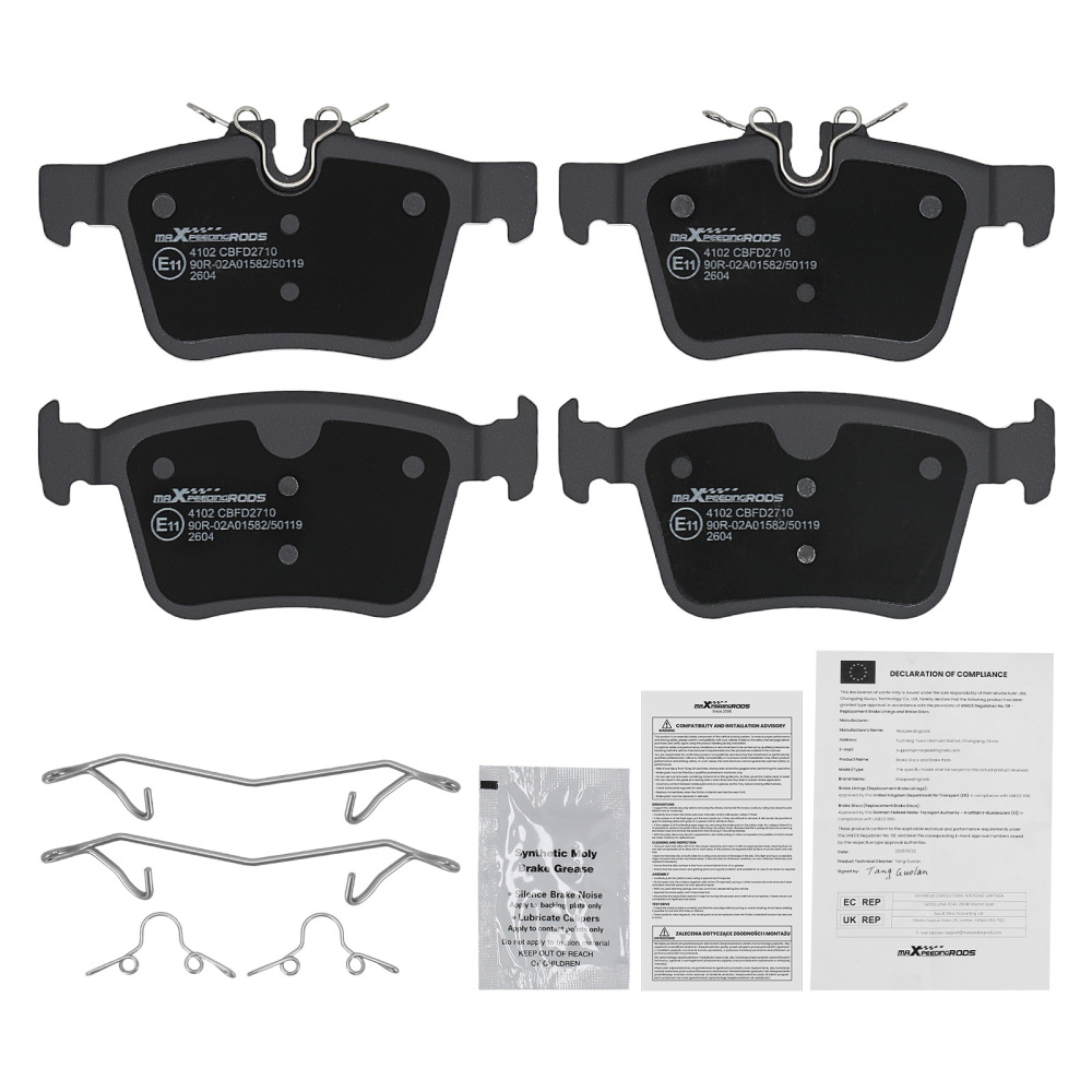 4pcs Rear Brake Pads compatible for Volvo V60/Compatible for Volvo XC90/Compatible for Jaguar E-Pace 2014-2023 LR095295