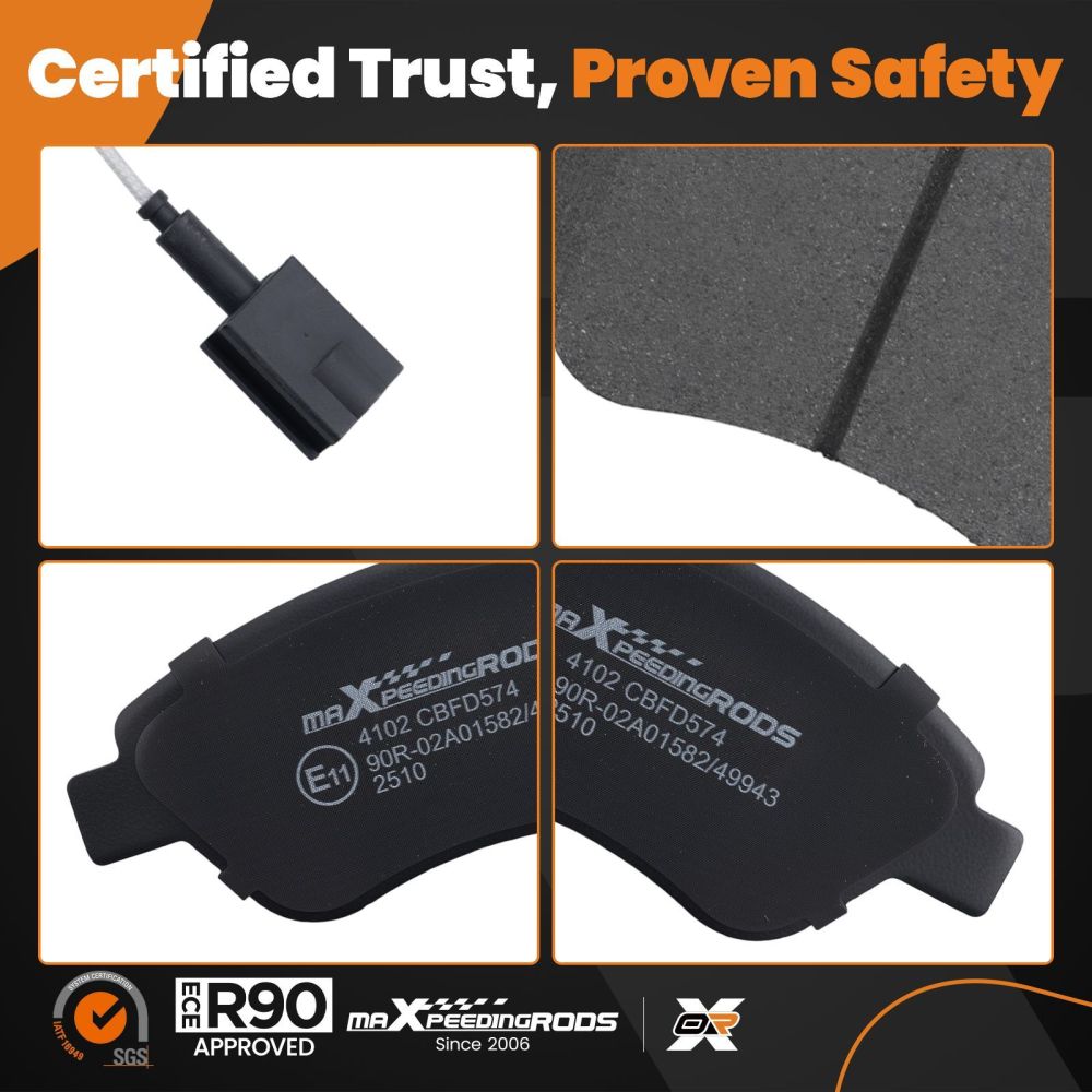 Front Brake Pads Set compatible for Alfa Romeo MiTo 2009-2018/Compatible for Fiat 500 2007-2023 71770098