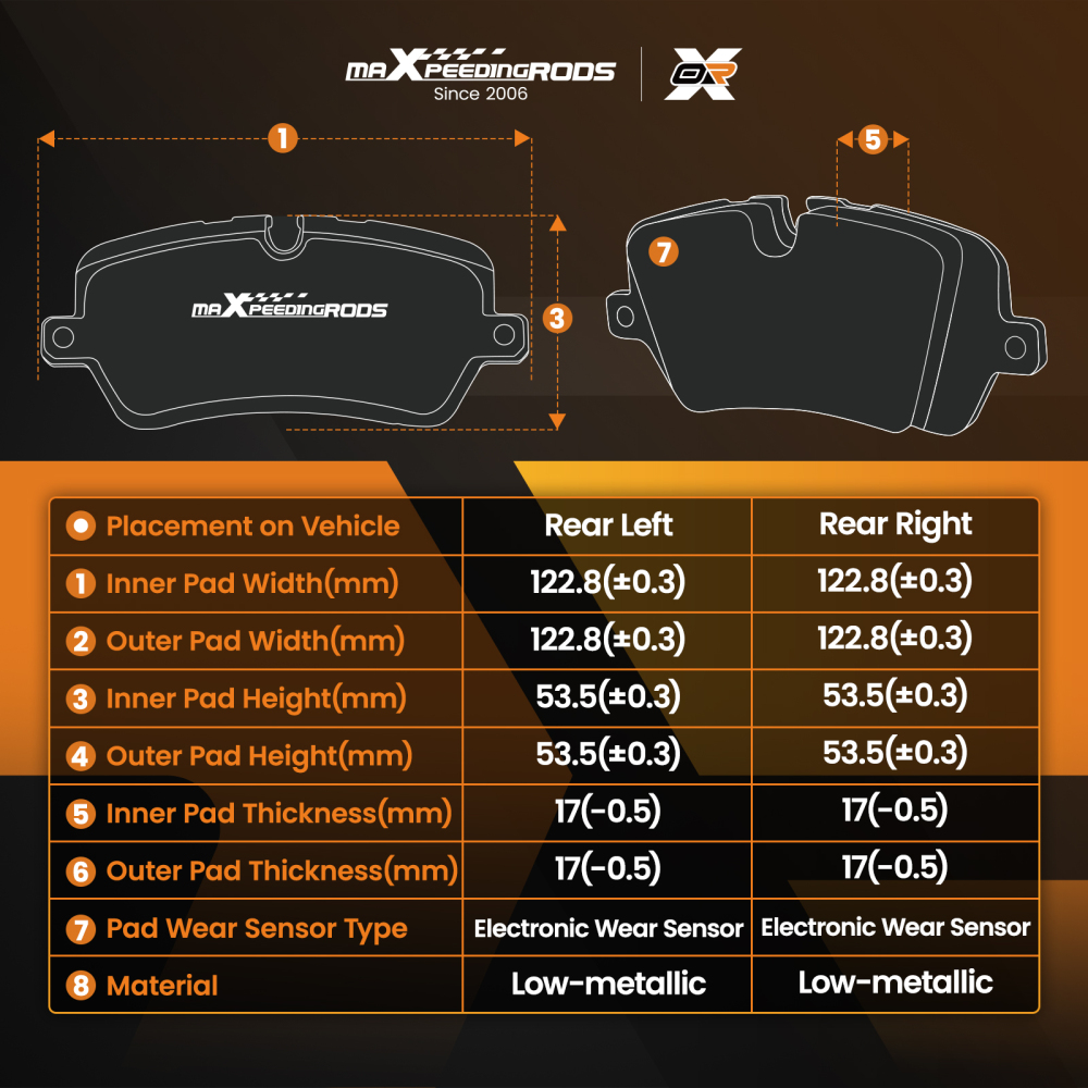 Brake Pads Set Rear compatible for Ford Transit MK7 Van/Bus 2006-2014 compatible for FWD 1554524