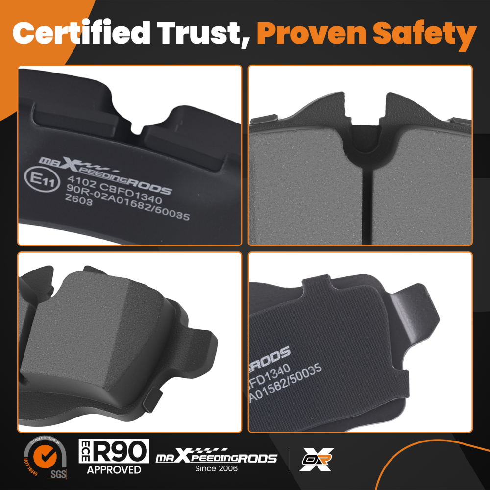 Rear Left+Right Brake Pads compatible for Mini R56 R58 R59 2006-2015 34212289155 Steel