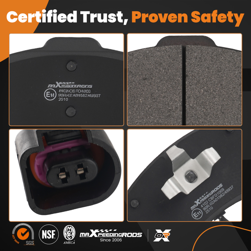 Front Brake Pads Set compatible for VW Caddy MK3 Jetta MK3/4 Passat B6 B7 Polo 1K0698151E