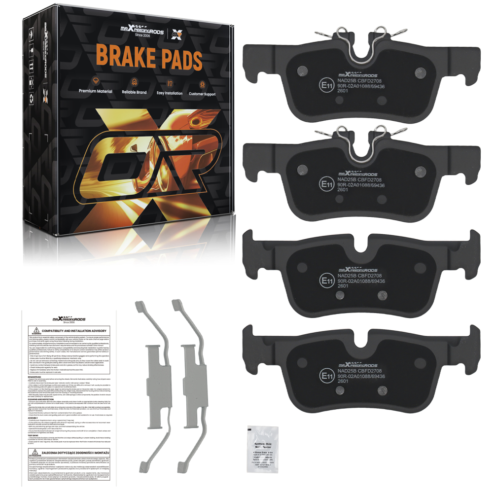 Pair Rear Brake Pads Set compatible for BMW 1 Series F40/X1 F48 2013-2022 34206885547